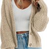 Soft Women Chunky Knit Open Front Sweater