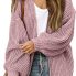 Women's Oversized Long Sleeve Cardigan with Open Front Pockets 1