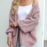 Women's Oversized Long Sleeve Cardigan with Open Front Pockets 2